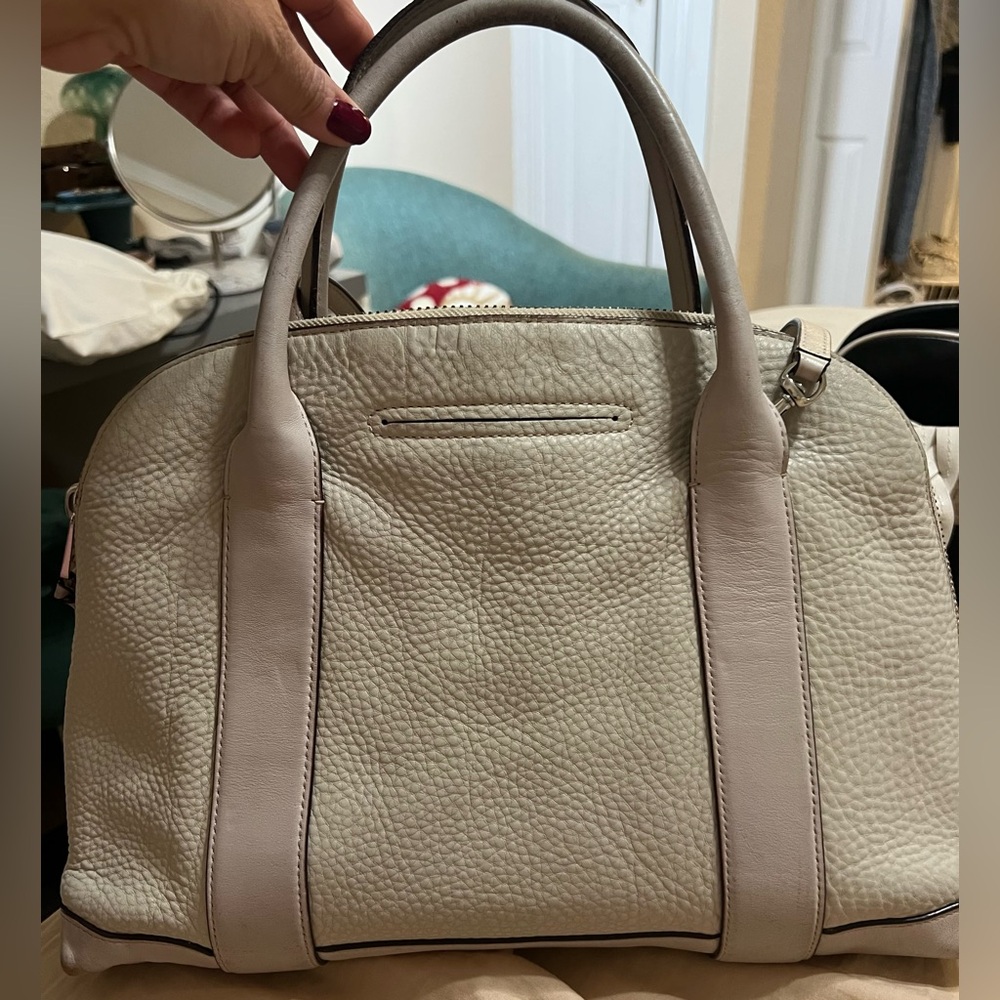 Coach Preston Bleeker Satchel Pebbled leather gray bag # 30144 - Picture 5 of 9